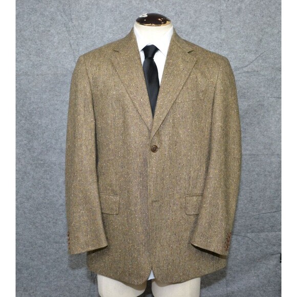 Facis Mark Shale Sport Coat Men 42R 100% Wool 2 Button Brown Jacket Blazer Italy - Picture 1 of 16